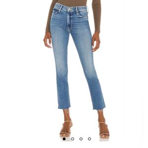 MOTHER Mid Rise Dazzler Ankle Fray Jeans in Riding The Cliffside Size 28